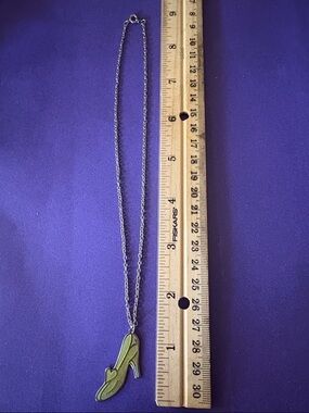 Disney Green High Heel Pendant Necklace with Silver Chain